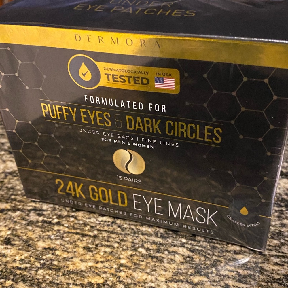 24kGold Eye Mask formulated for puffy eyes & dark circles 15 pair